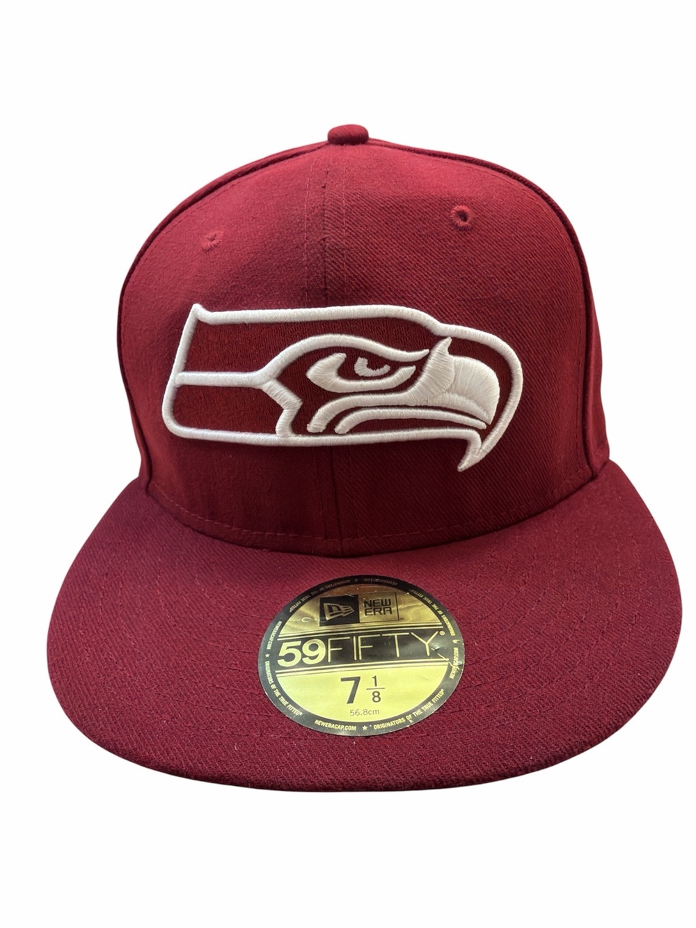 Seattle Seahawks New Era 59Fifty Fitted Flat Brim Hat 7 1/8